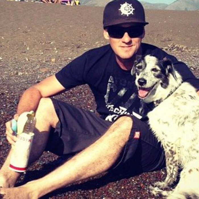 Dan Dafoe and his dog, Maggie. Photo: Facebook/Erica Dafoe