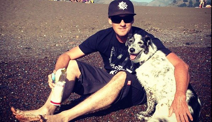 Dan Dafoe and his dog, Maggie. Photo: Facebook/Erica Dafoe