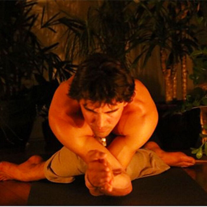 Gomukhasana (cowface/legs) and Garudasana (eagle/arms) with a forward fold.