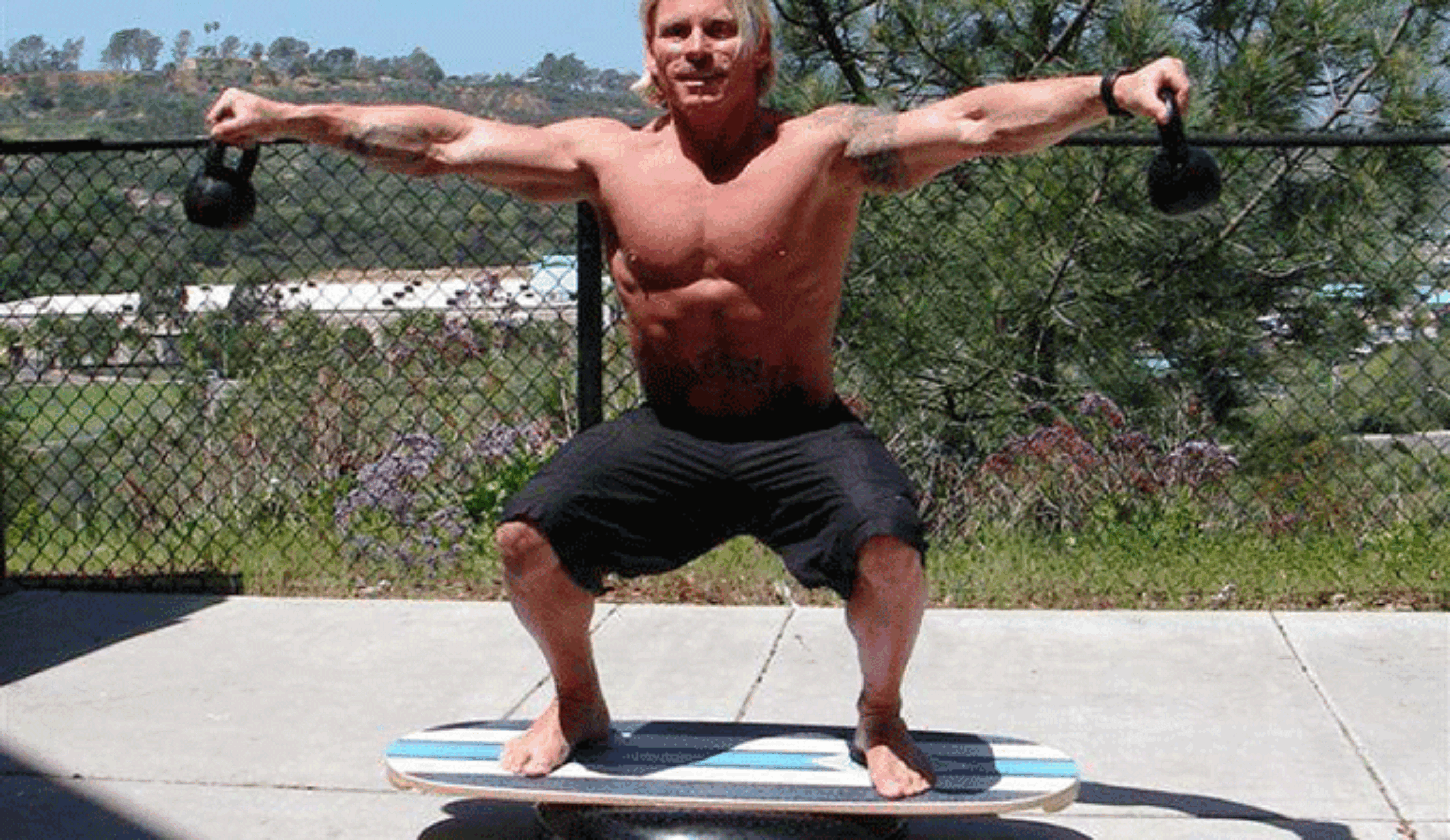 Try squats on an Indo Board. It might not be easy, but it will get easier.