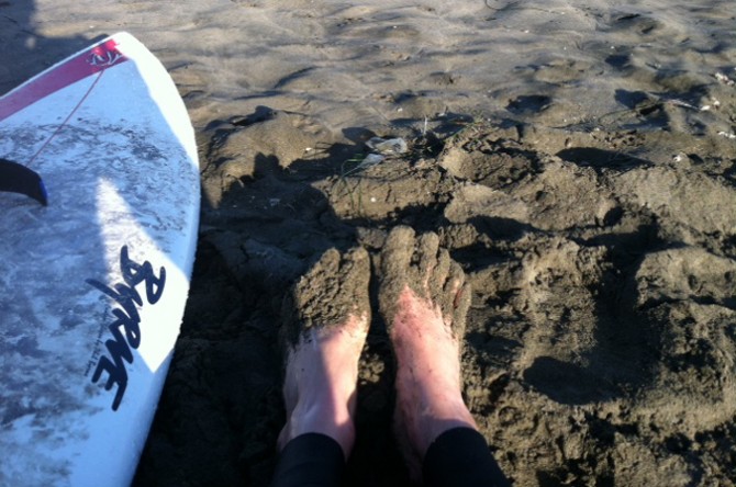 When surfing San Francisco, booties are a good call. Photo: Neko Catanzaro