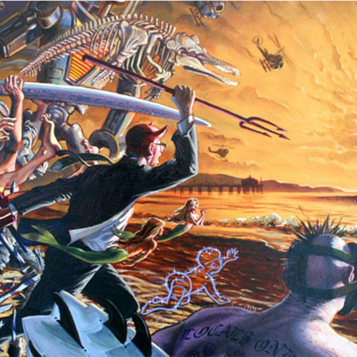 Surf rage is real. Deal with it appropriately. Art: Damian Fulton