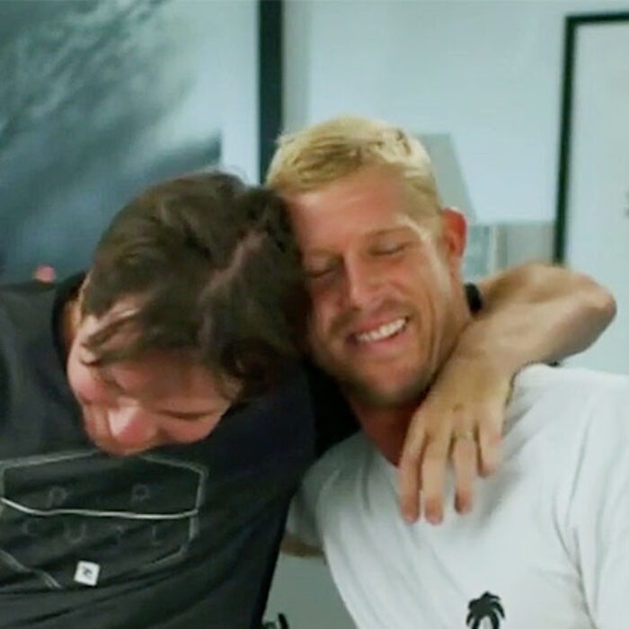 Barney Miller's dogged determination in the face of adversity galvanized Mick Fanning's resolve to surf as best as he could.
