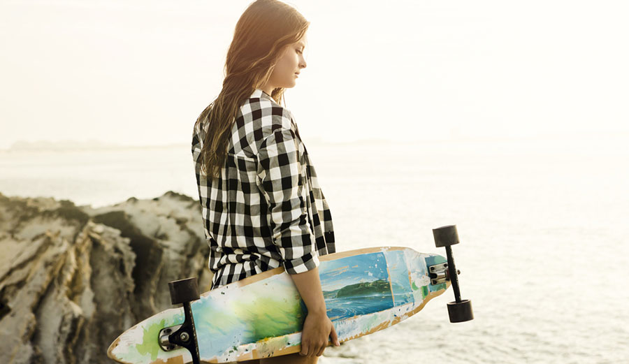 Many of the same muscles are used on a skateboard.