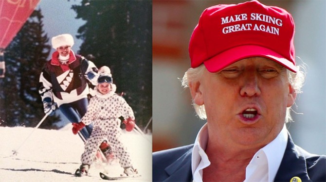 Ivana, with daughter Ivanca. Donald, with an awesome hat.