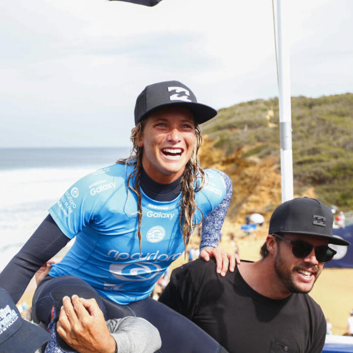 Courtney Conlogue. Triumphant. Photo: WSL/Cestari