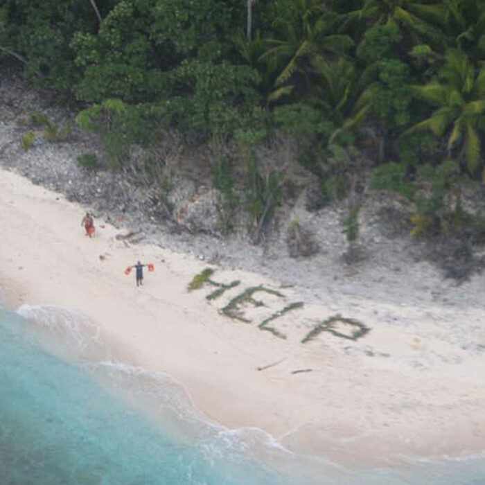 After three days on a deserted island, the men were spotted by a US Navy plane and rescued.