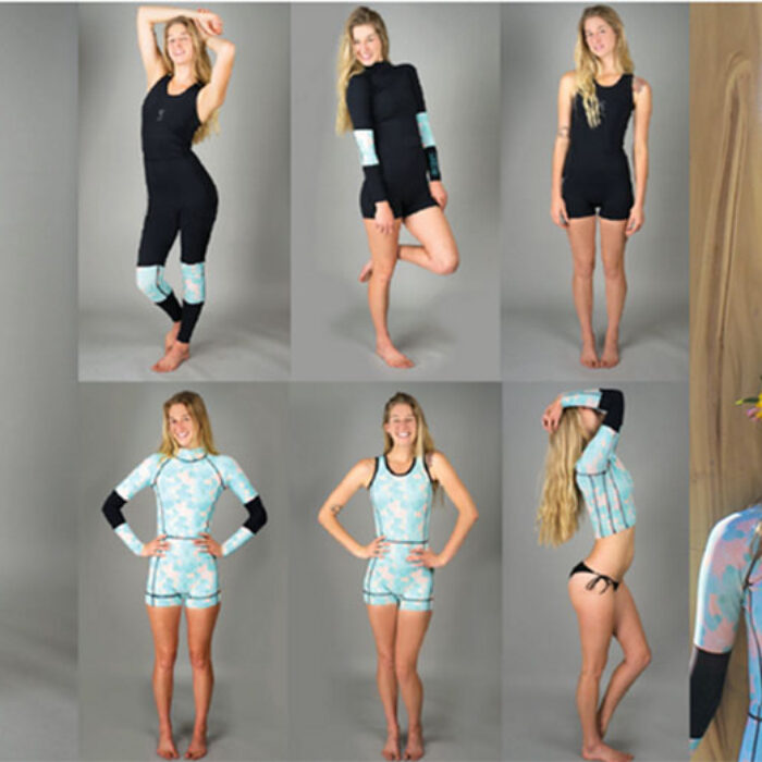 It's a wetsuit with interchangeable parts, allowing women to switch their suits without buying a whole new suit. Essentially, it's seven wetsuits in one.