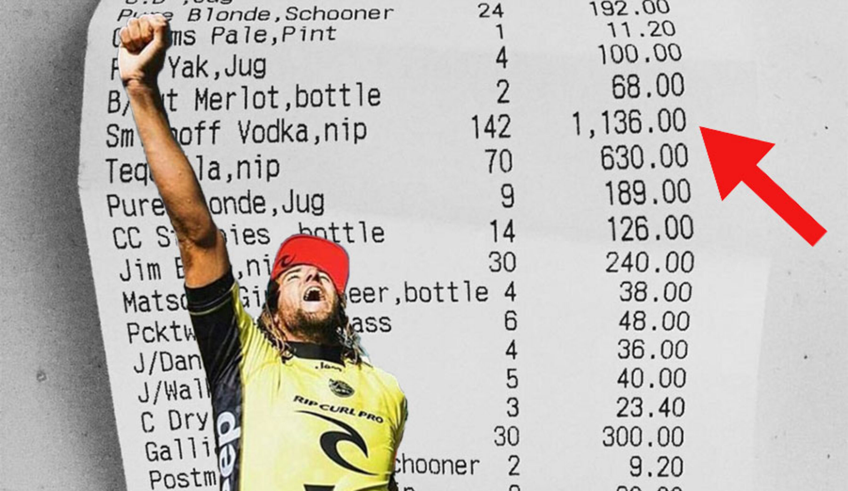 The tab included 142 shots of vodka. That's right. 142.