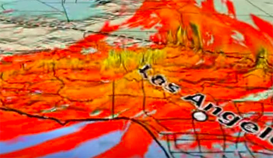This is a simulation of what an 8 point earthquake could look like in Southern California. Photo: SCEC