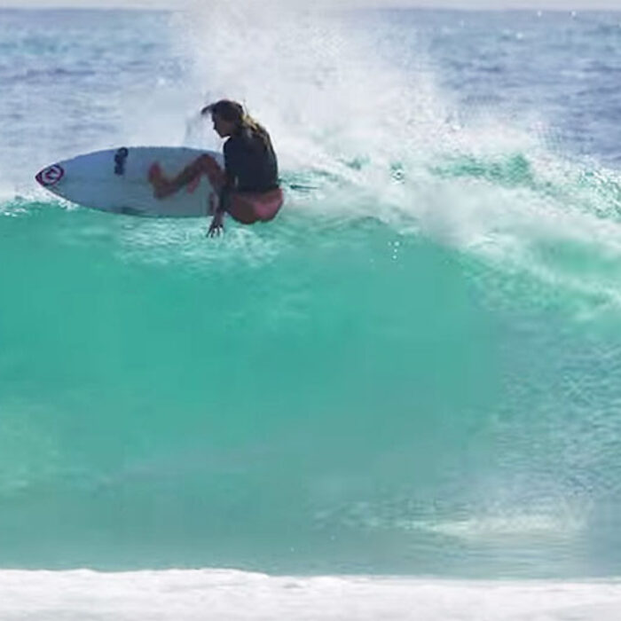 Here's a new video from Alanna Blanchard. Yup, she's wearing a small bathing suit. And yup, she's surfing well.