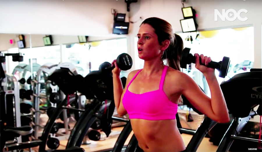 Please note she's also on a spin bike in this picture. Photo: Vice Sports.