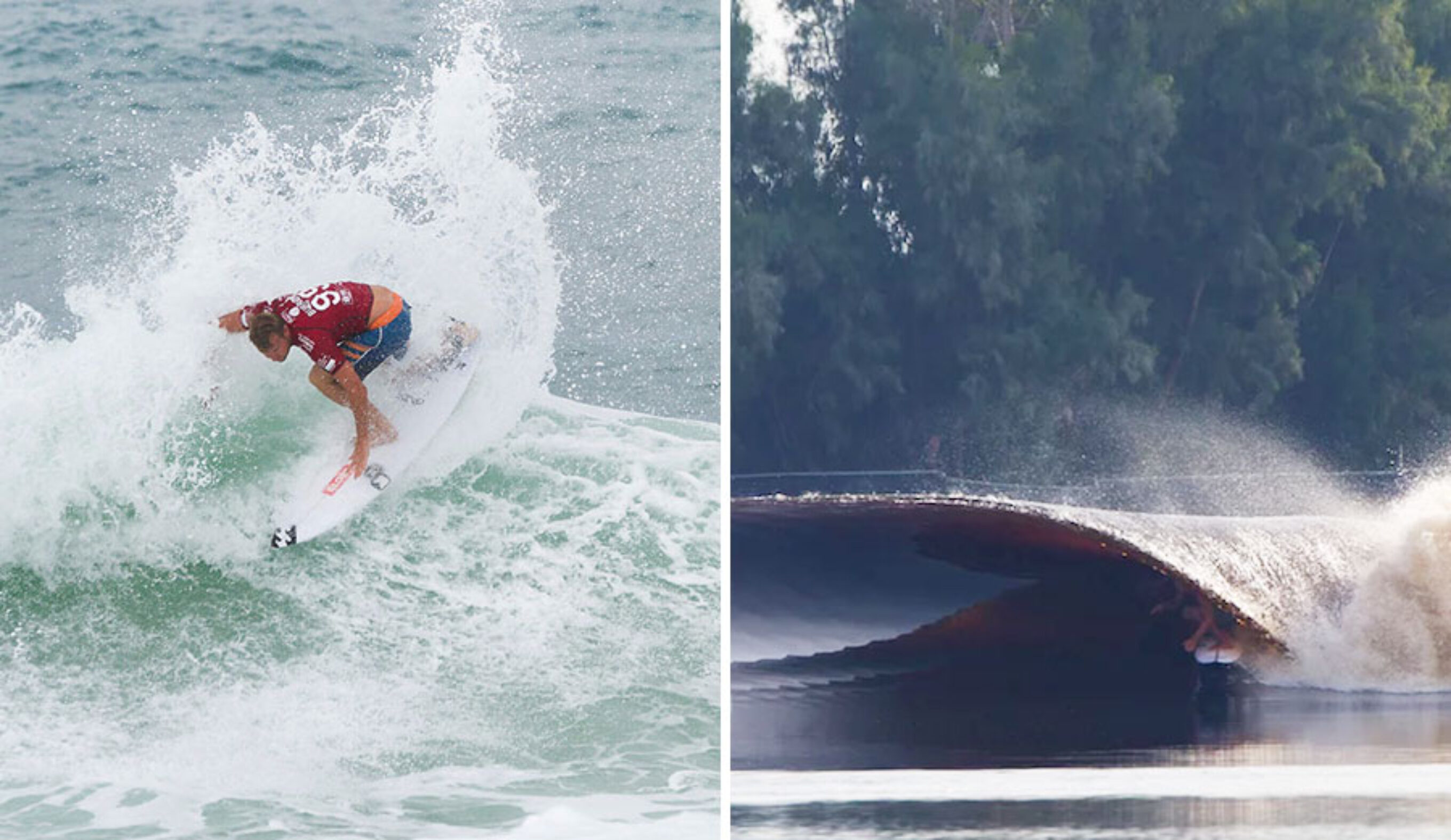 Taj in Rio. Slater in contest heaven. Seriously, it just makes so much more sense. Photos: WSL/Screenshot