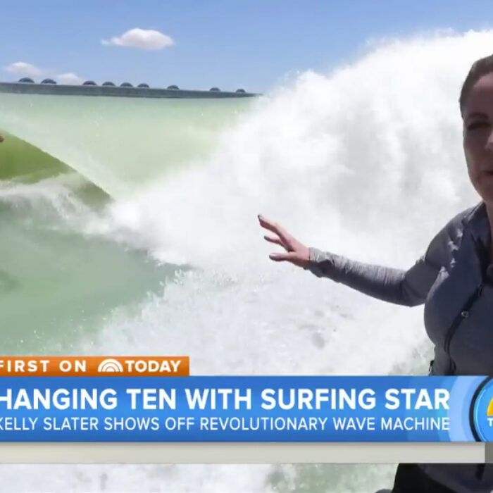 "As you can see, Kelly Slater is getting barreled directly behind me...Shacked, brah!"