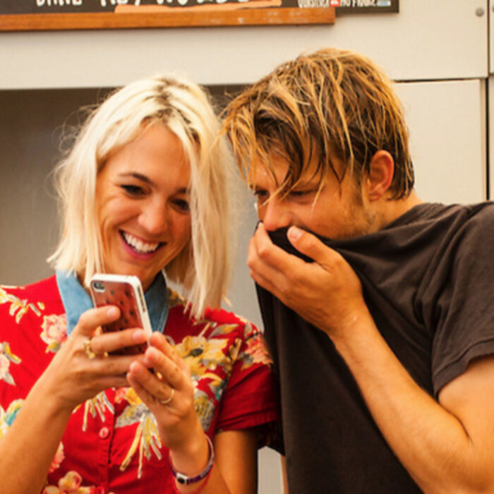 Dane and girlfriend Courtney Jaedtke. Photo: Peter 'Joli' Wilson Photo