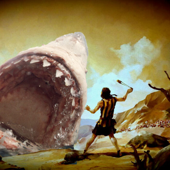 Ok, so the sharks are probably actually David, but you get the idea.
