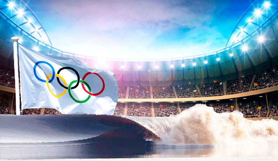 Olympic surfing imagined.