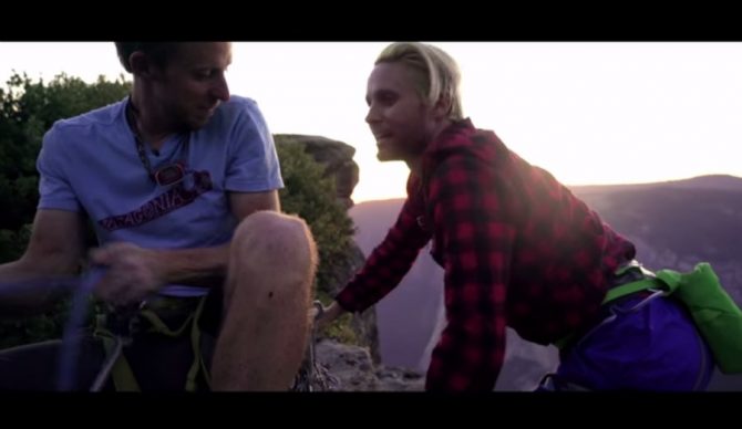 Tommy Caldwell and his new climbing partner...Jared Leto? Photo: YouTube