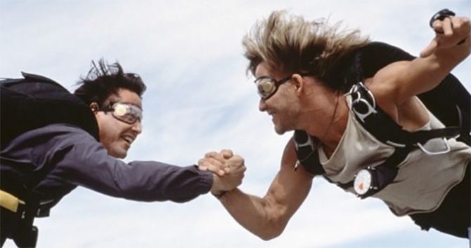 Johnny Utah and Bodhi, Point Break.