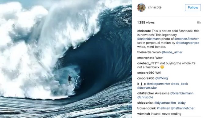 Chris Cote posted this Brian Bielmann photo in motion on Instagram. See it in motion below. Photo: Instagram