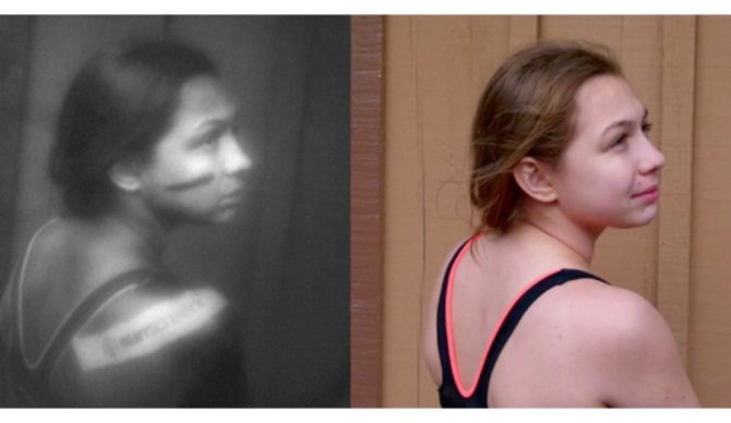 With Sunscreenr, areas covered with sunscreen appear dark. Photo: Kickstarter