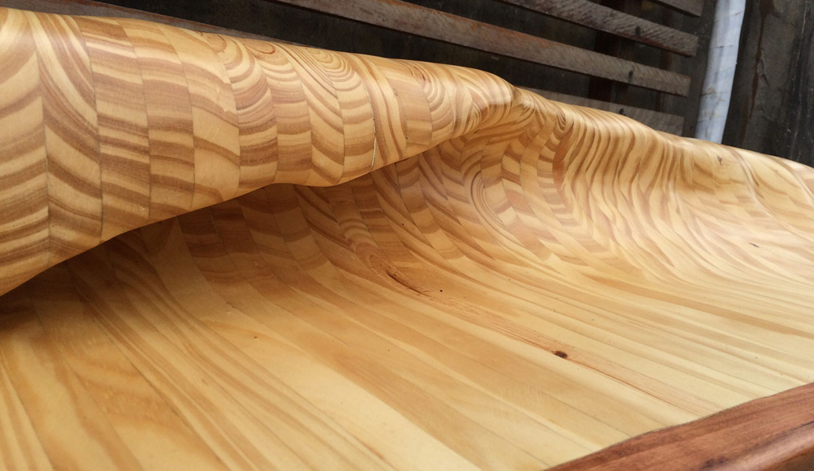 Wood is such a beautiful material two work with. Each one has as many unique textures a wave. In a sense I can do the same wave several times, but they will never be the same, just like the waves.