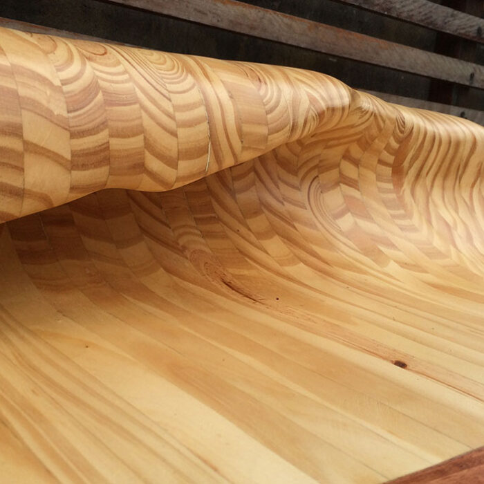 Wood is such a beautiful material two work with. Each one has as many unique textures a wave. In a sense I can do the same wave several times, but they will never be the same, just like the waves.