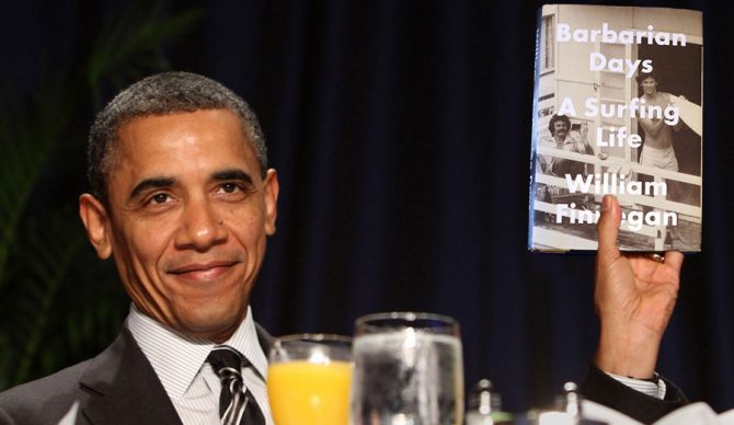 He's not actually holding the book. But he likes it!