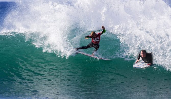 "Feet first. My wave!"