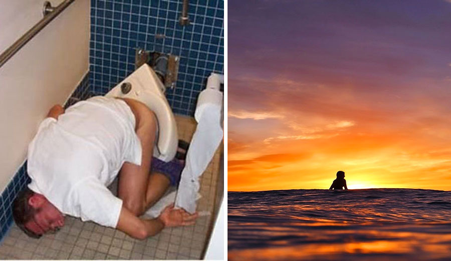 Don't wake up like toilet guy. Wake up like sunrise girl!