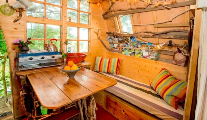 Staying in trees is for the birds...and the traveling surfer. (Number 3 Tree Sparrow House, Cornwall) Photo: Airbnb