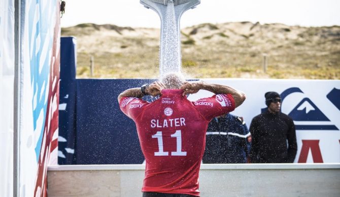 Apparently the 11 on Kelly's jersey is for the 11 world titles he's won. But maybe it's also a deeper connection to numbers. Photo: WSL/Poullenot/Aquashot