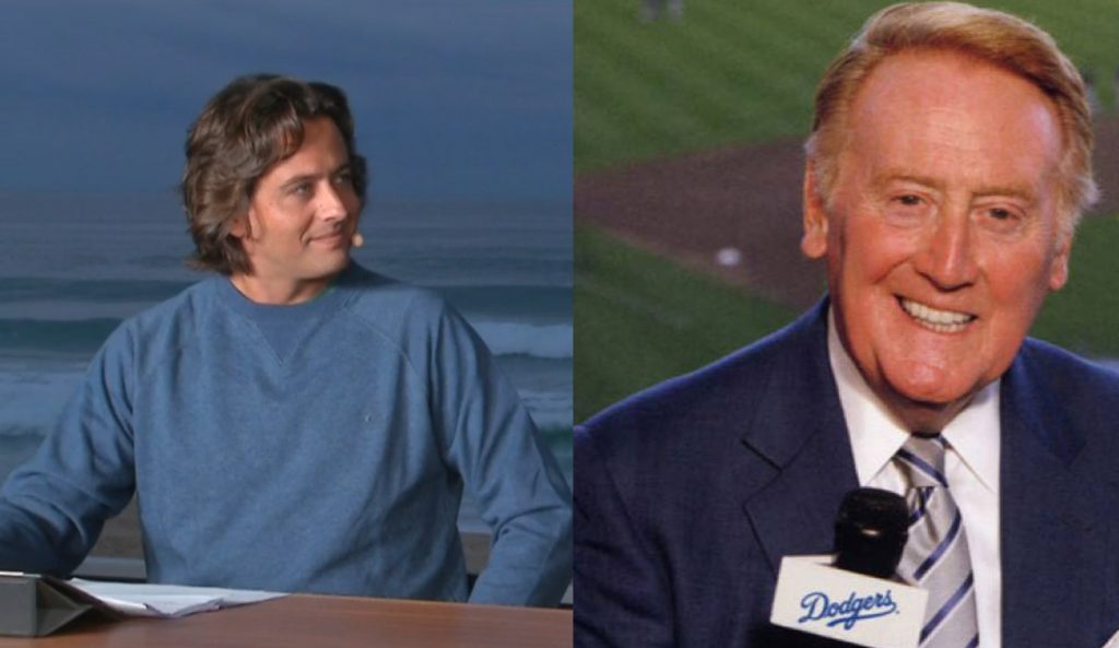 Joe Turpel and Vin Scully. Just callin' some good 'ol fashioned sports games for the folks at home. Photo: WSL/Wikipedia