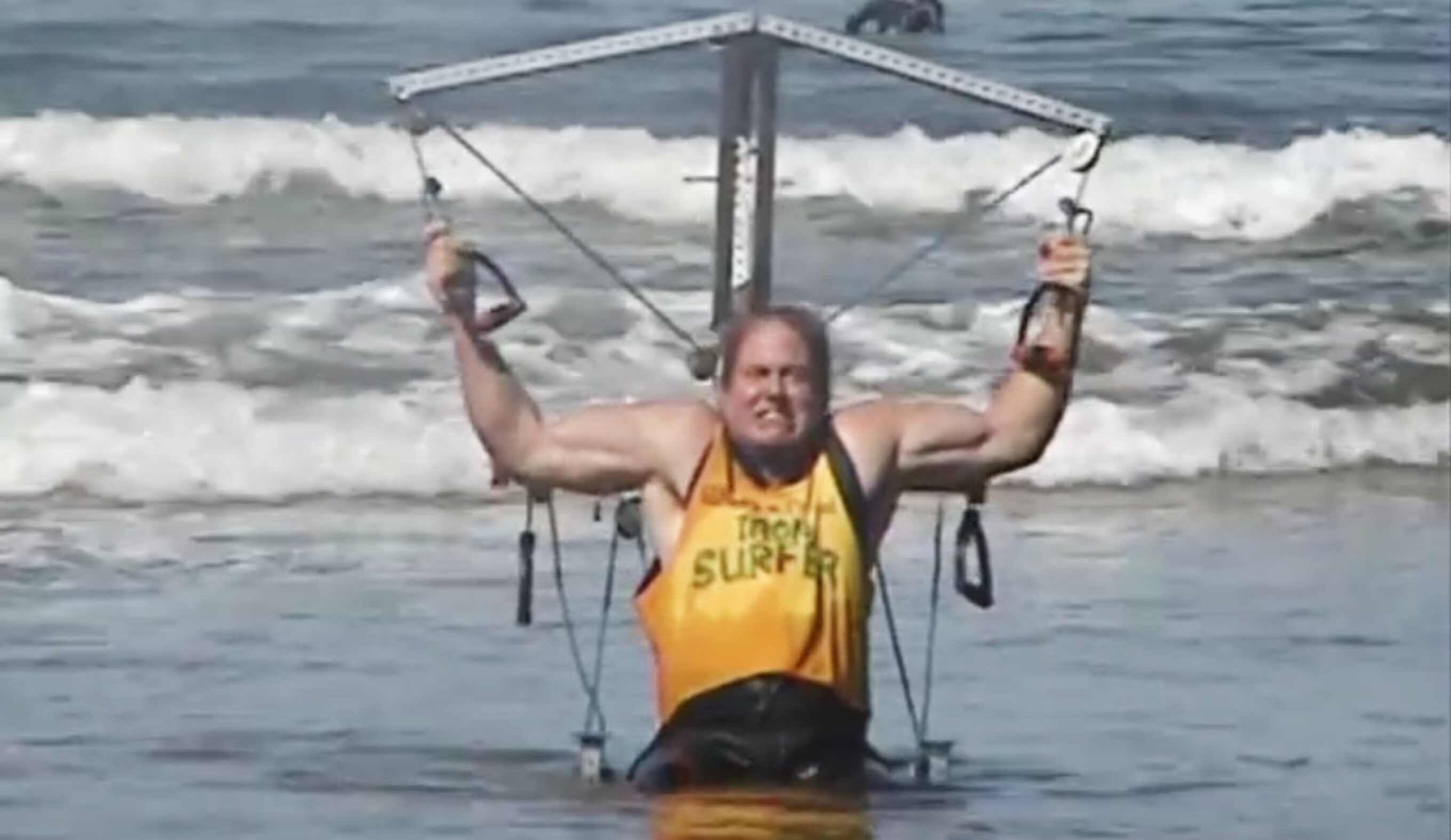 Weightlifting and surfing