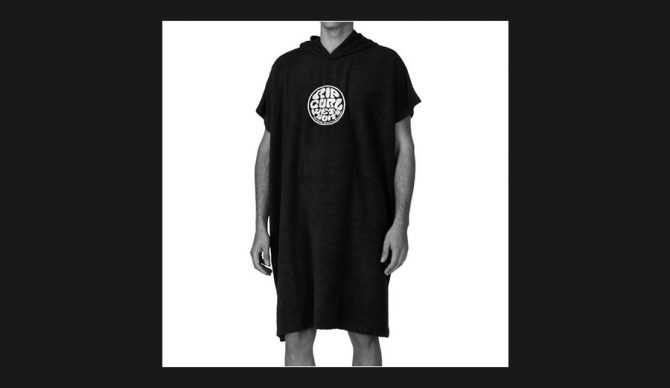 Towel changing made easier with poncho.