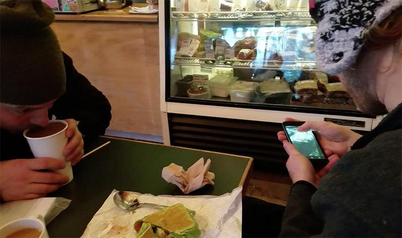 Planning the route over breakfast and coffee. Not like we stuck to the plan, or anything.