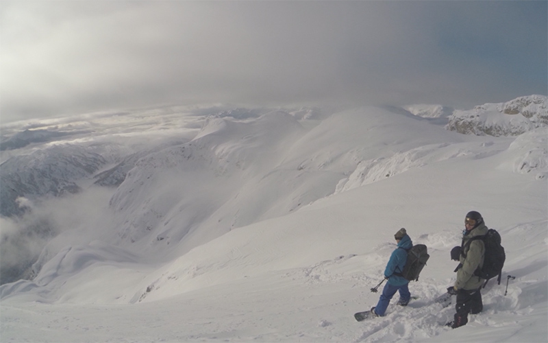 Getting ready to drop into 3,000 feet of untouched powder with nobody around