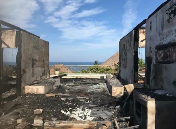 The scene once the blaze subsided. Photo: Facebook/ Lightning Venus