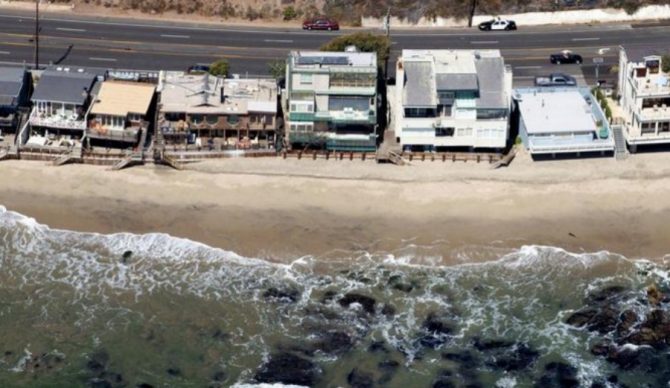 The green home is the offending proprty at Las Flores Beach. Photo: LA Times via Californiacoastline.org