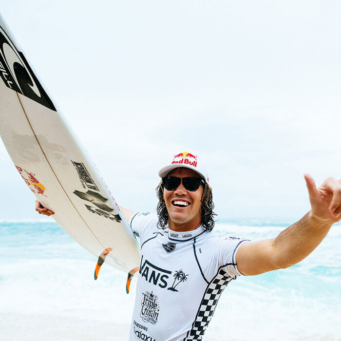 Jordy Smith should have won Sunset before now. Sunset is a wave for power surfing, and Jordy has that in spades. Yesterday, he proved it–as if we needed more proof.
