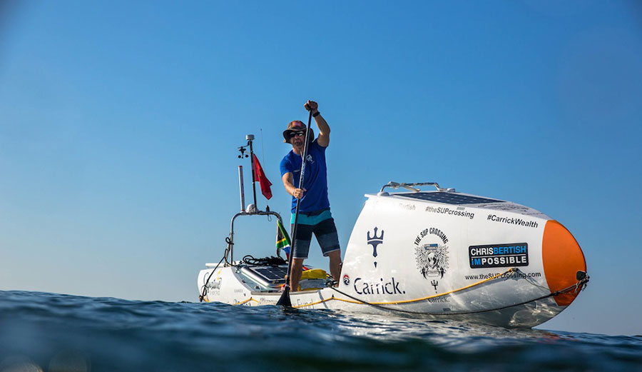 Chris Bertish, somewhere between 0 and 4,600 miles of paddling. Photo Allan Van Gysen