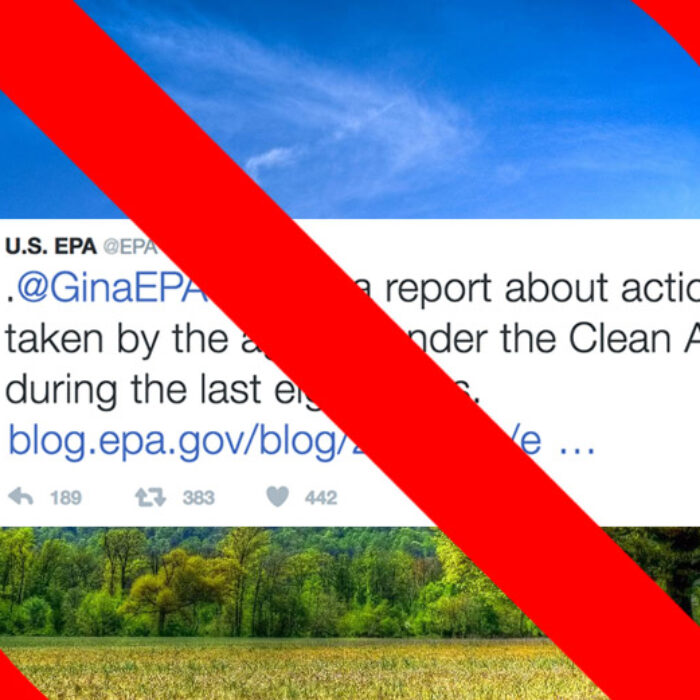 This is the most recent tweet from the EPA, dated January 19, 2017. Images: EPA
