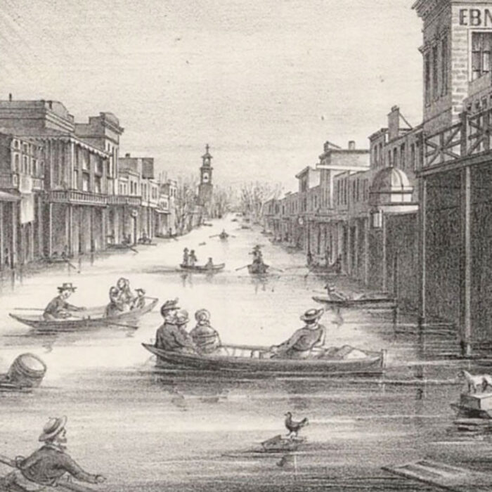 K Street, Sacramento, 1862. By Unknown (published by A. Rosenfield (San Francisco)) - https://content.cdlib.org/ark:/13030/tf2b69p086/?layout=metadata, Public Domain, https://commons.wikimedia.org/w/index.php?curid=24511196