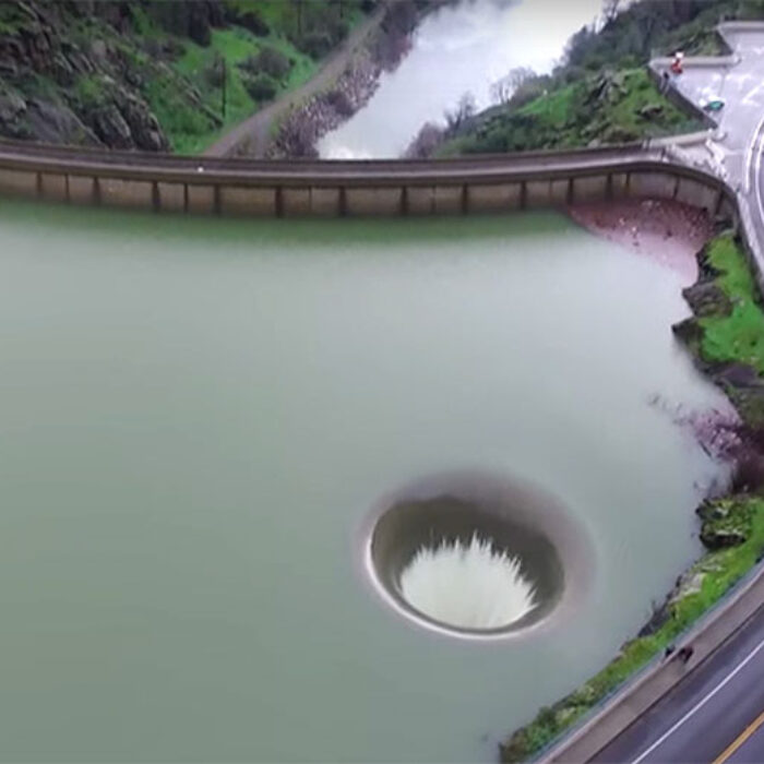 This is the first time the Glory Hole has been filmed from a drone, since the last time it worked, drones weren't really a thing.