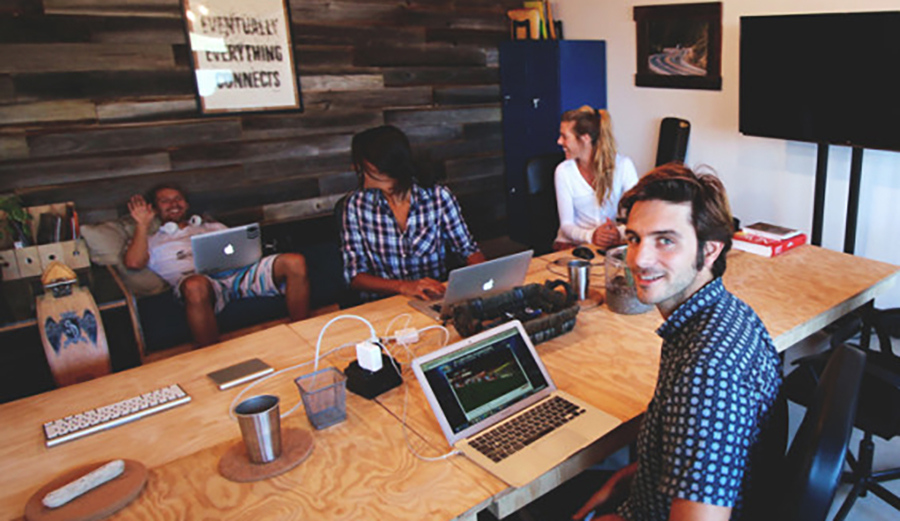 Working at the Outsite Santa Cruz Co-working space with guests. Image: Courtesy of Outsite
