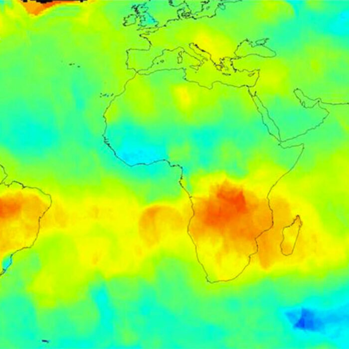 verage carbon dioxide concentrations, Oct. 1 - Nov. 11, 2014, measured by the Orbiting Carbon Observatory-2 satellite. Photo: NASA