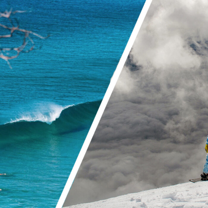 Surf town or Mountain town? One of life's ultimate decisions. Photo: (L) Kane Brown (R) Boba Jovanovic