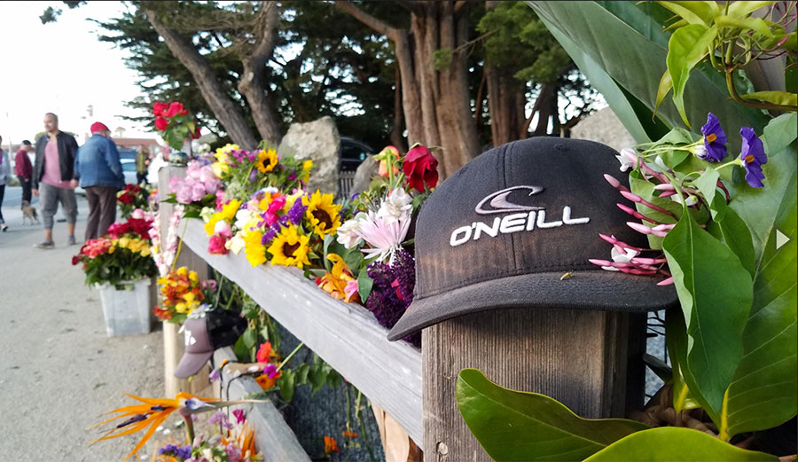 O'Neill's house has become a memorial for surfers everywhere. Photo: Calvin Men/KAZU