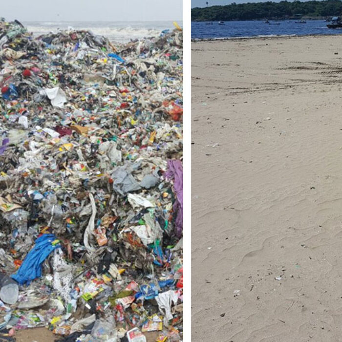 Versova beach before and after.
