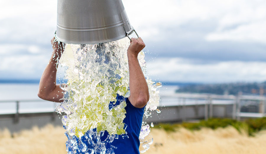 An artist's rendition of dumping a jug of piss on your head.